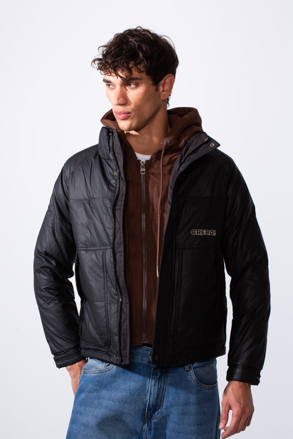 Men's Double Layer Casual Hooded Waterproof Jacket
