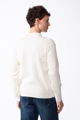Men's Vertical Ribbed Knit Polo Classic Spread Polo Collar With Half Zip Closure Smart Casual Pullover