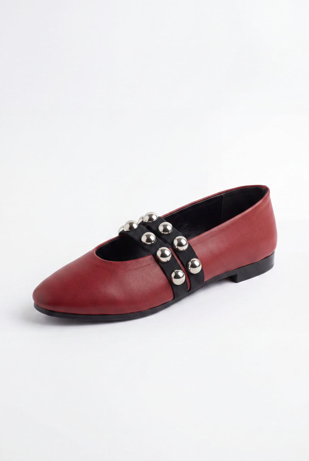 Women’s Tomato Store Ballet Flats With Studded Strap Details Sleek Pointed Toe Shape Shoes