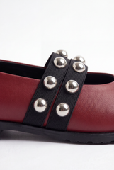 Women’s Tomato Store Ballet Flats With Studded Strap Details Sleek Pointed Toe Shape Shoes