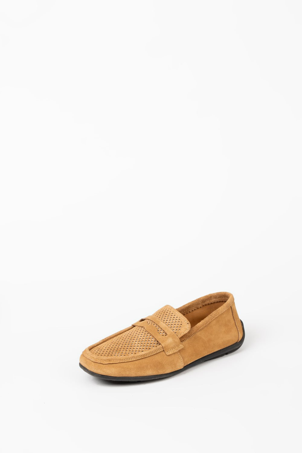 Men’s Tomato Store Perforated Suede Loafers Flexible Low-Profile Shoes