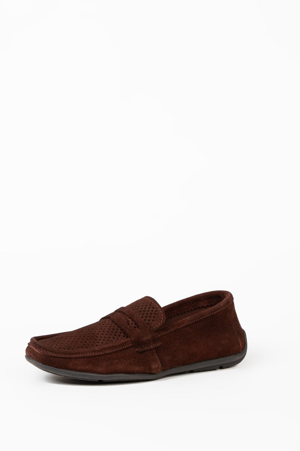 Men’s Tomato Store Perforated Suede Loafers Flexible Low-Profile Shoes