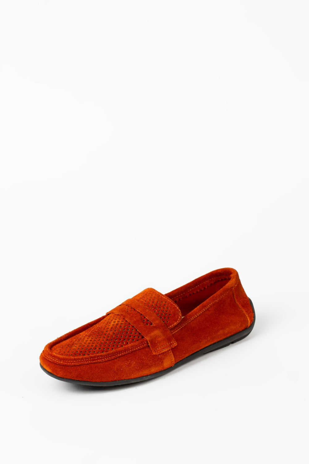 Men’s Tomato Store Perforated Suede Loafers Flexible Low-Profile Shoes