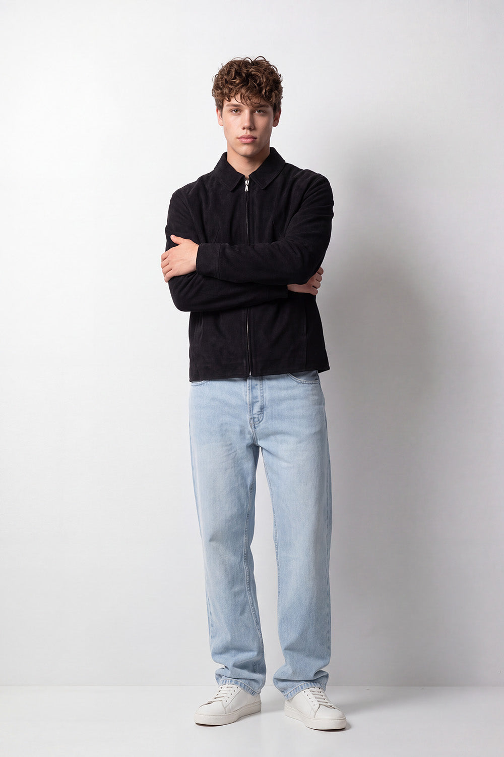 Men's Tomato Store Winter Premium Faux Suede Jacket  Full-Zip Slim Fit