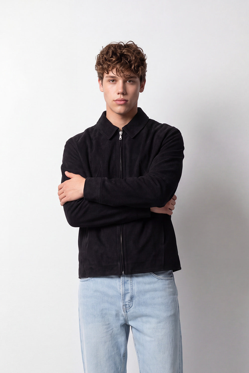 Men's Tomato Store Winter Premium Faux Suede Jacket  Full-Zip Slim Fit