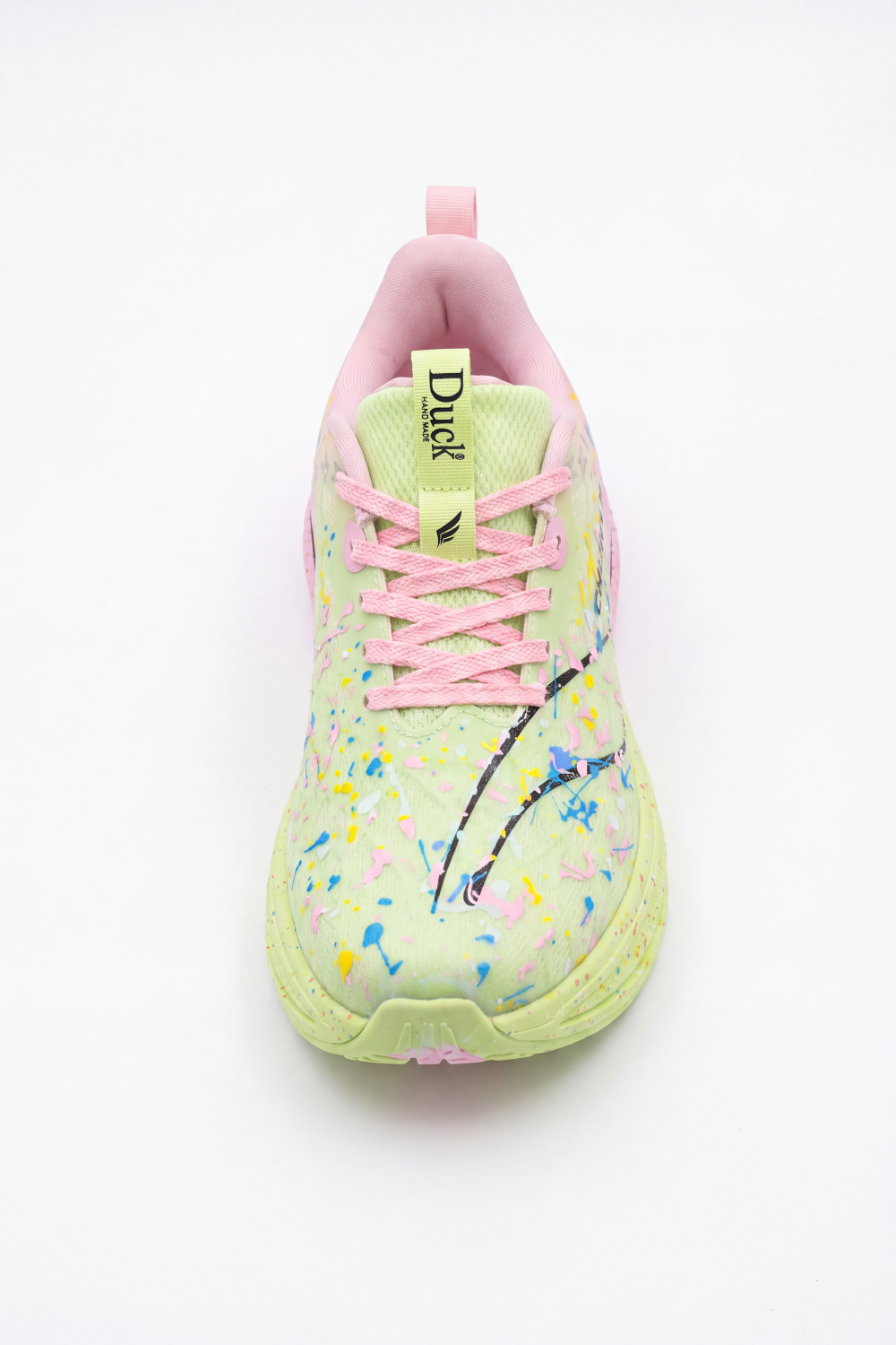 Women's Tomato Store Splash Motion Sneakers Duck Shoes Paint Splatter Artwork Across Upper Speckled Sculpted Sole