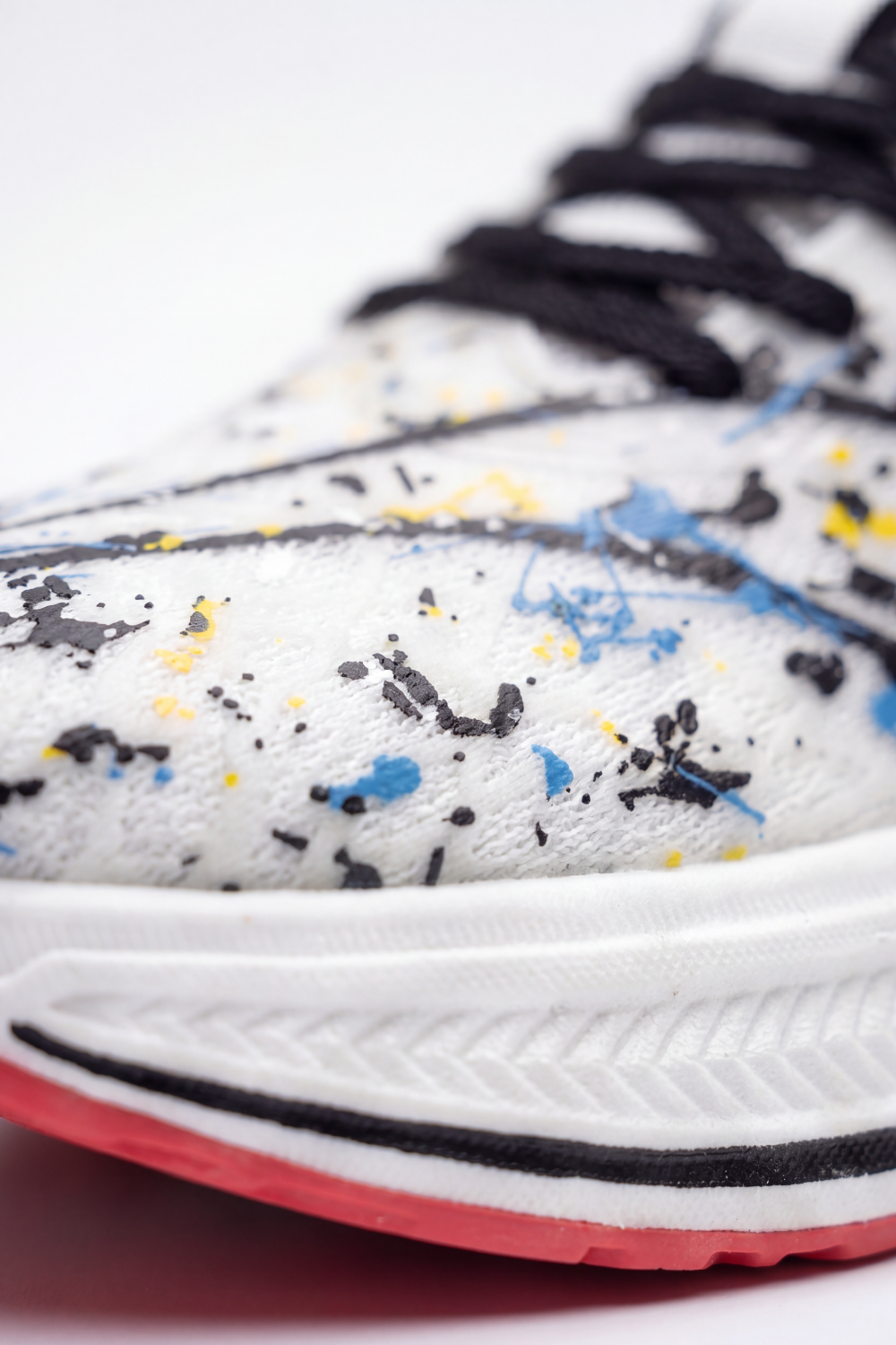Women's Tomato Store Splash Motion Sneakers Duck Shoes Paint Splatter Artwork Across Upper Speckled Sculpted Sole