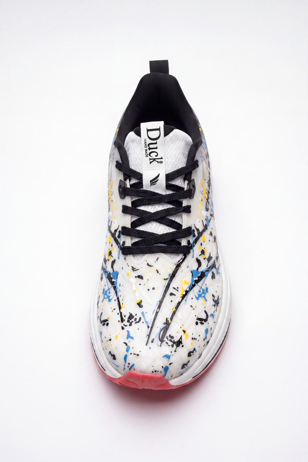 Women's Tomato Store Splash Motion Sneakers Duck Shoes Paint Splatter Artwork Across Upper Speckled Sculpted Sole
