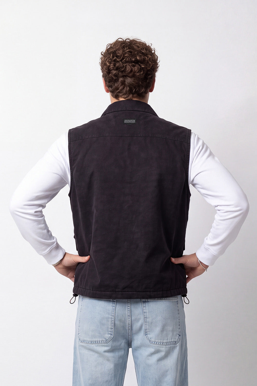 Men's Tomato Store Waterproof Padded Vest Sleeveless High Neck Snap Button Slim Fit Zip Front