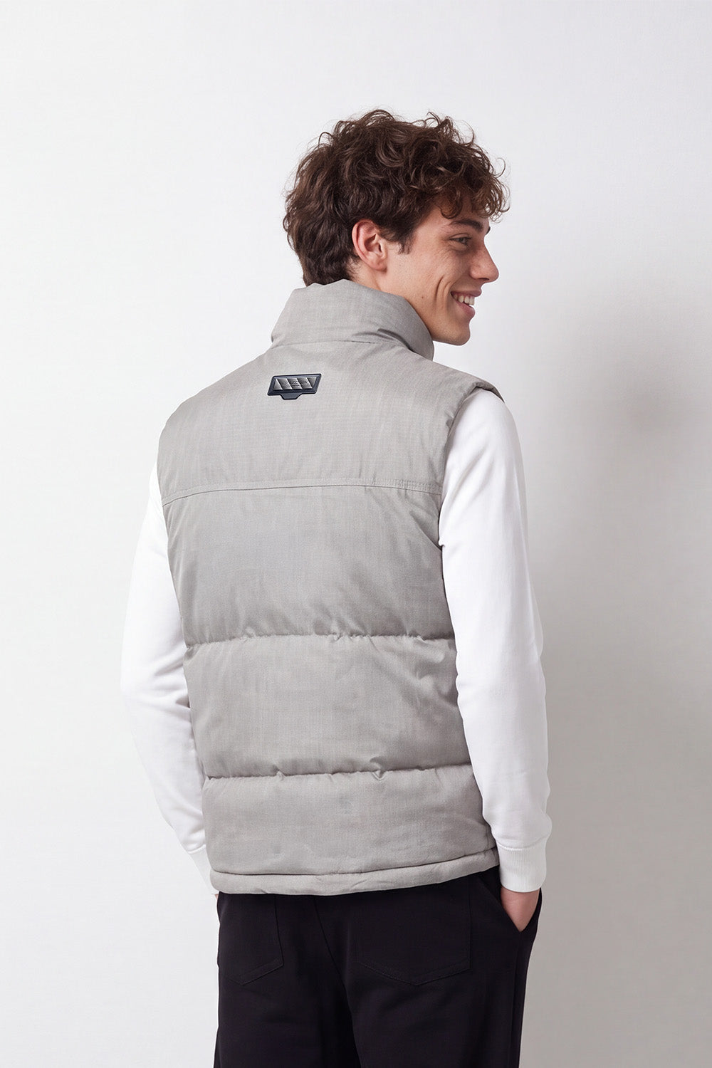 Men's Tomato Store Waterproof Padded Vest Sleeveless High Neck Snap Button Slim Fit Zip Front