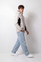 Men's Tomato Store Waterproof Color-Block Jacket Slim Fit Hooded Design Panel Detail