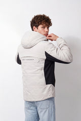 Men's Tomato Store Waterproof Color-Block Jacket Slim Fit Hooded Design Panel Detail
