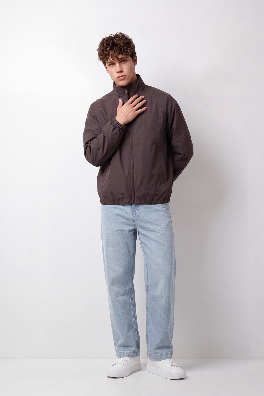Men's Tomato Store Waterproof Slim Fit Jacket Long Sleeve High Neck Full-Zip