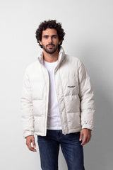 Men's Tomato Store Puffer Jacket High Neck Snap And Zip Front Chest Logo Detail Slim Fit Waterproof