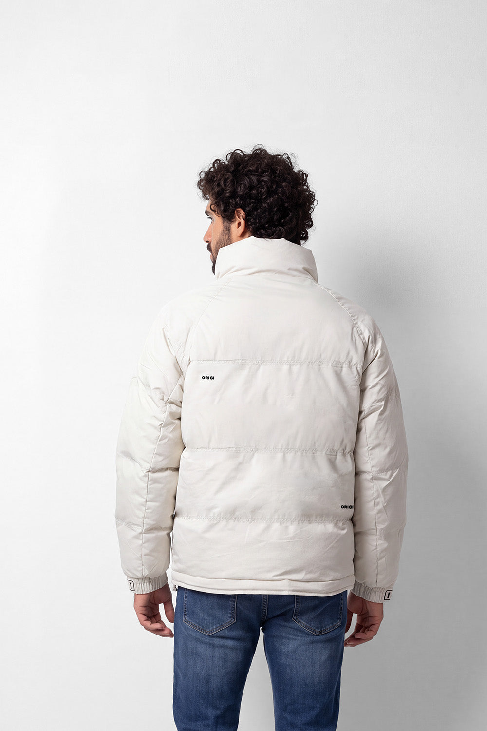 Men's Tomato Store Puffer Jacket High Neck Snap And Zip Front Chest Logo Detail Slim Fit Waterproof