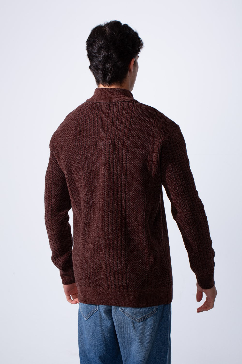Men's Half Zip High Neck Long Sleeve Slim Fit Basic Pullover