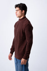 Men's Half Zip High Neck Long Sleeve Slim Fit Basic Pullover