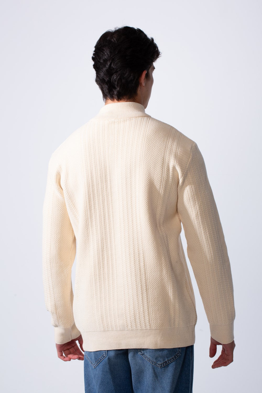 Men's Half Zip High Neck Long Sleeve Slim Fit Basic Pullover