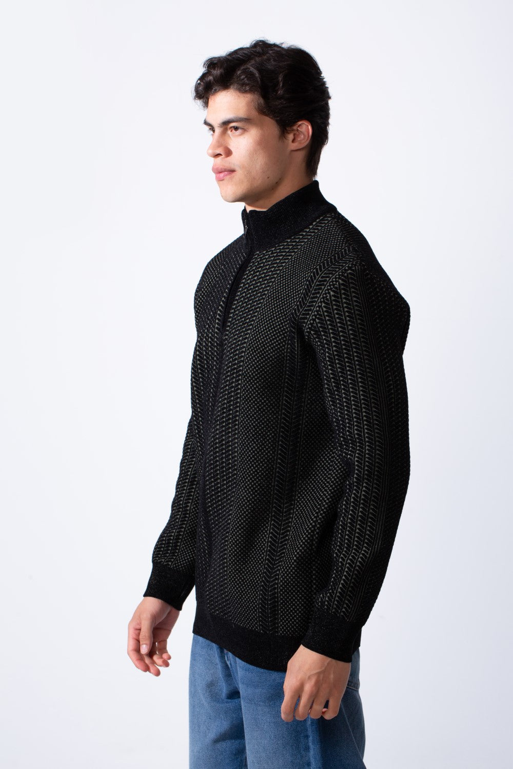 Men's Half Zip High Neck Long Sleeve Slim Fit Basic Pullover