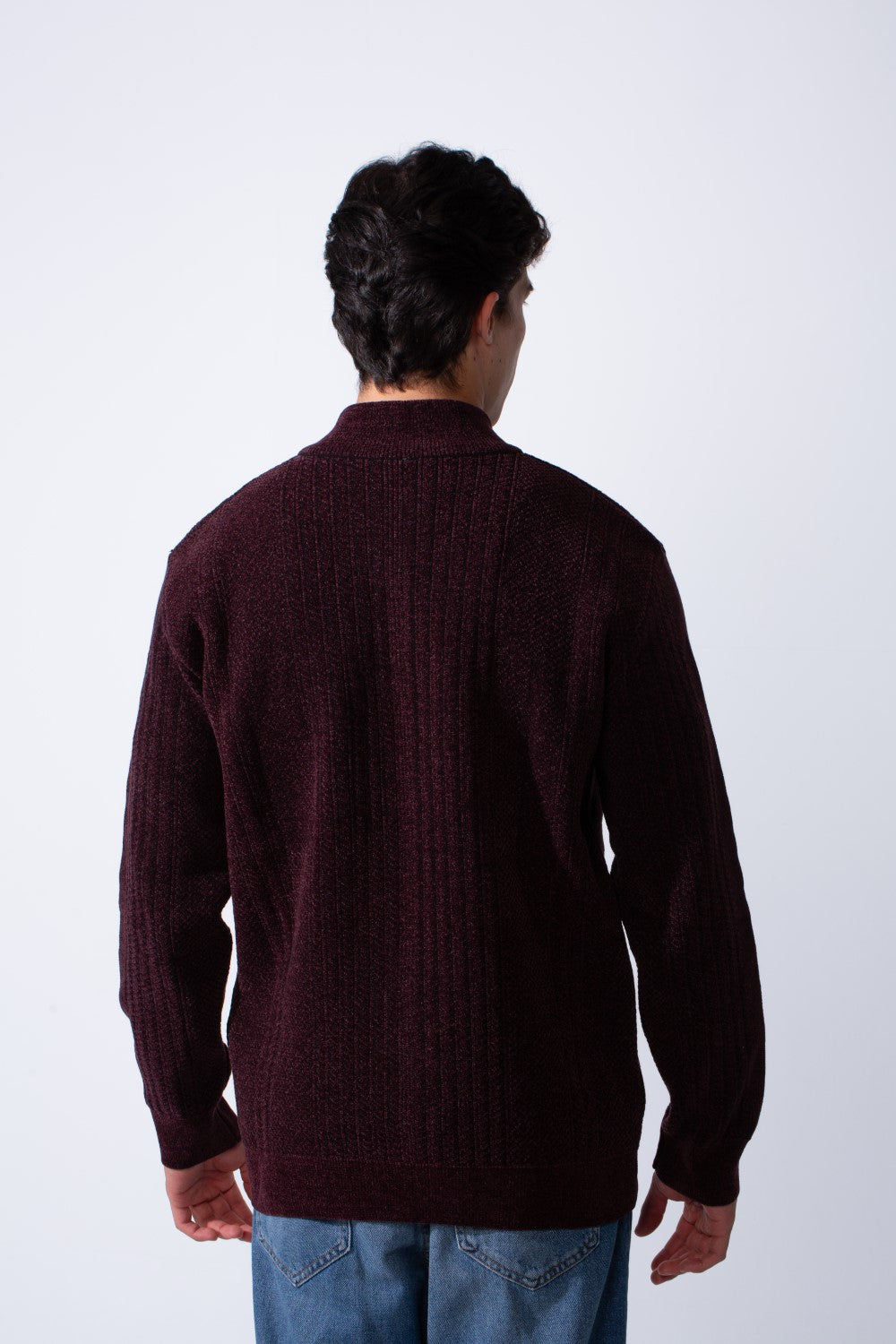 Men's Half Zip High Neck Long Sleeve Slim Fit Basic Pullover