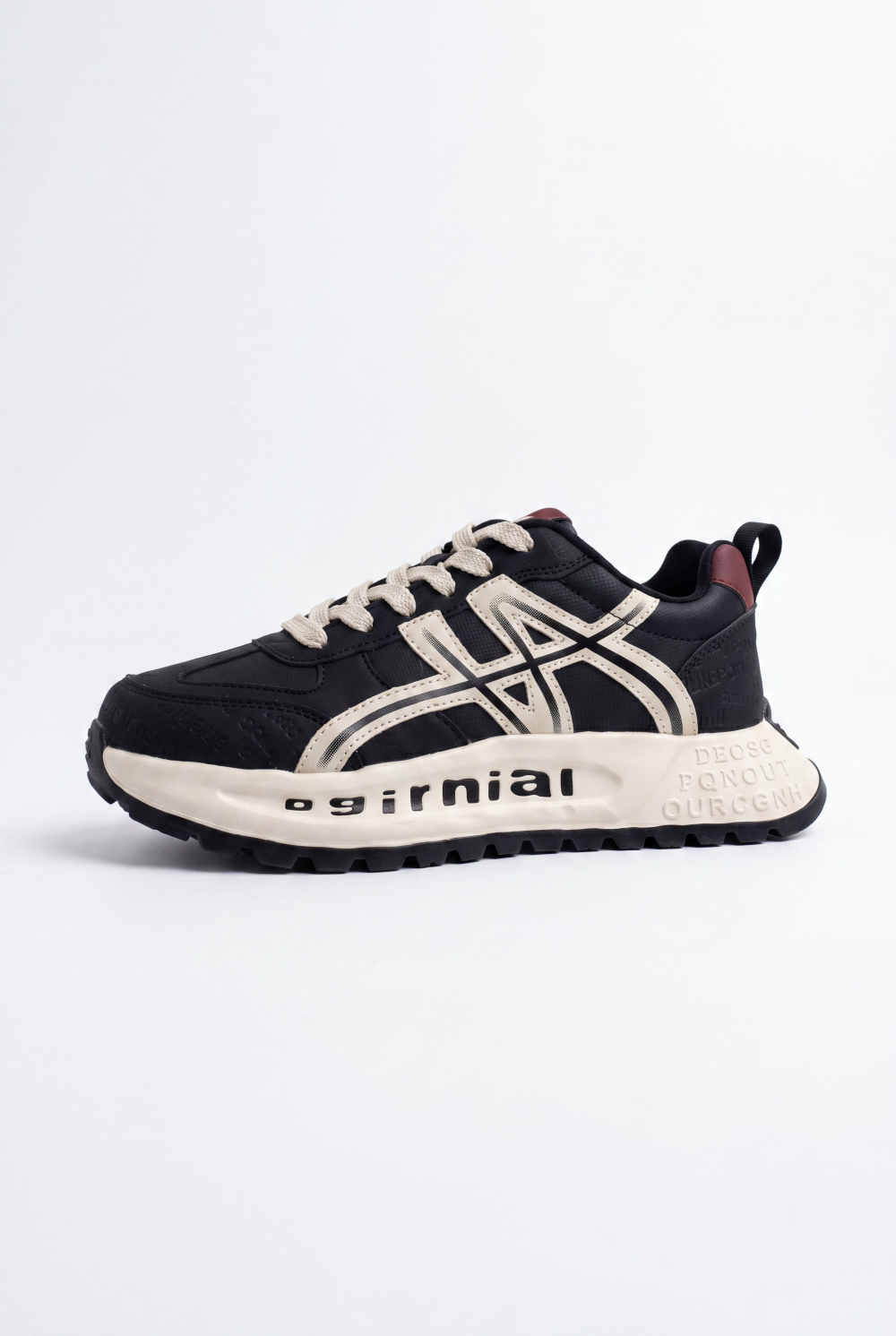 Men’s Tomato Store Retro Sneakers Contrast Panel Details Lace Up Closure Duck Shoes
