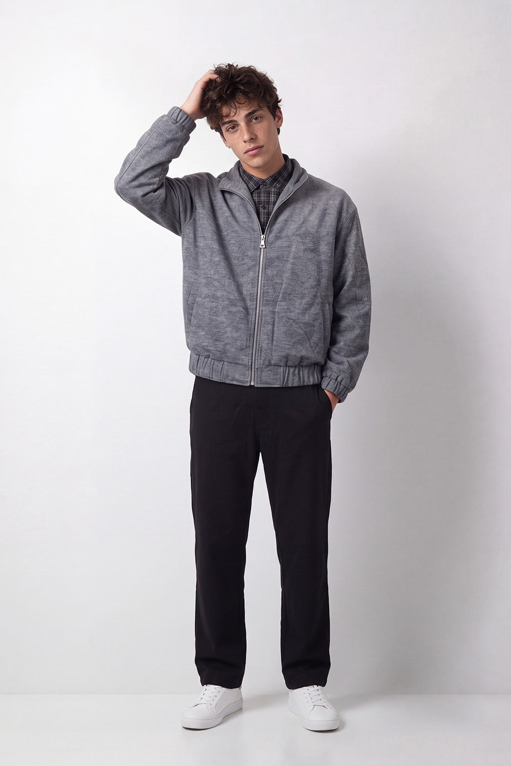 Men's Tomato Store Gokh Slim Fit Knit Jacket Full-Zip Front Elastic Cuffs