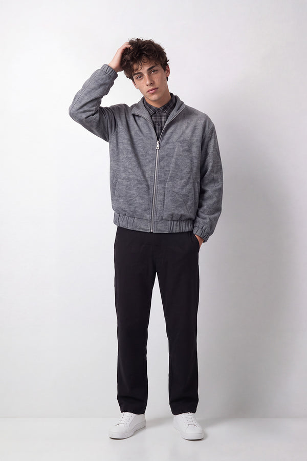Men's Tomato Store Gokh Slim Fit Knit Jacket Full-Zip Front Elastic Cuffs