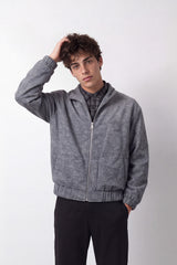 Men's Tomato Store Gokh Slim Fit Knit Jacket Full-Zip Front Elastic Cuffs