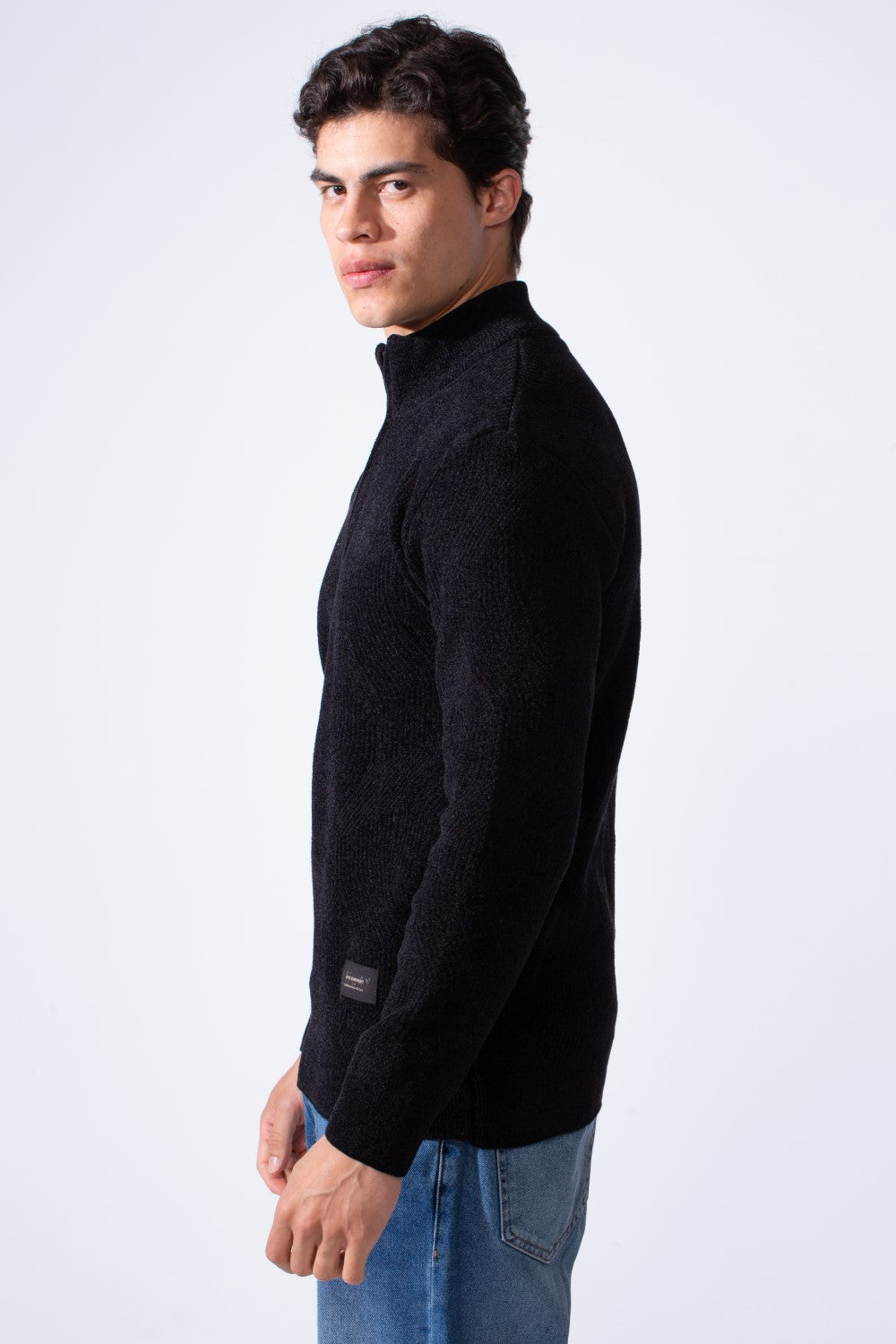 Men's High Neck Quarter Zip Slim Fit Simple Modern Pullover Sweater