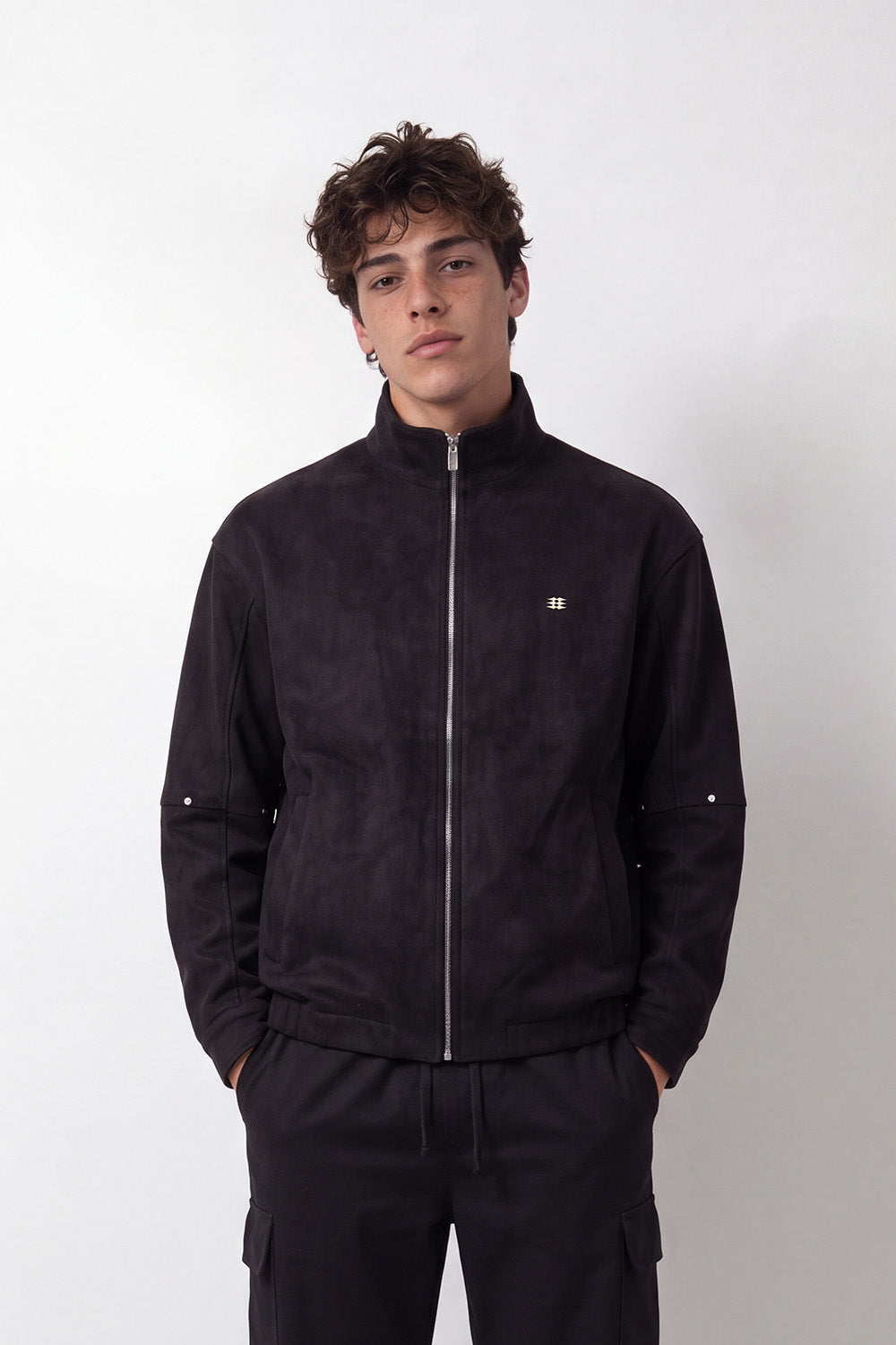 Men's Tomato Store Premium Faux Suede Fabric Jacket High Neck Full-Zip
