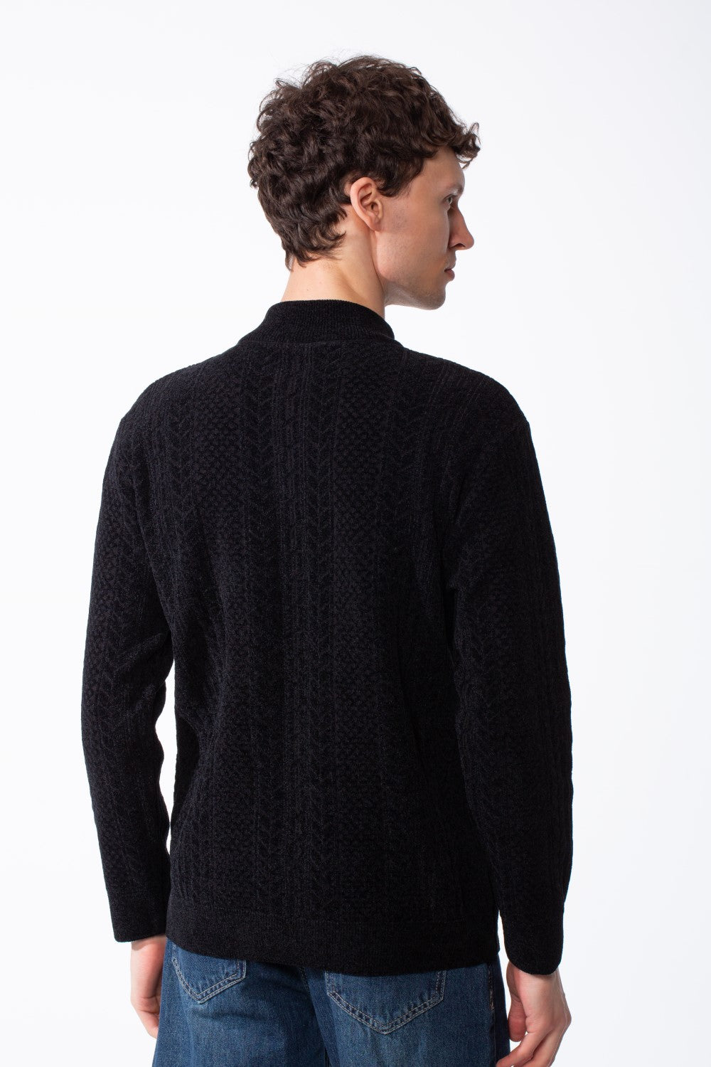Men's Quarter Zip Classic Cable Knit Designs Textured Patterns Practical Mock Neck Collar Smart-Casual Wear Pullover