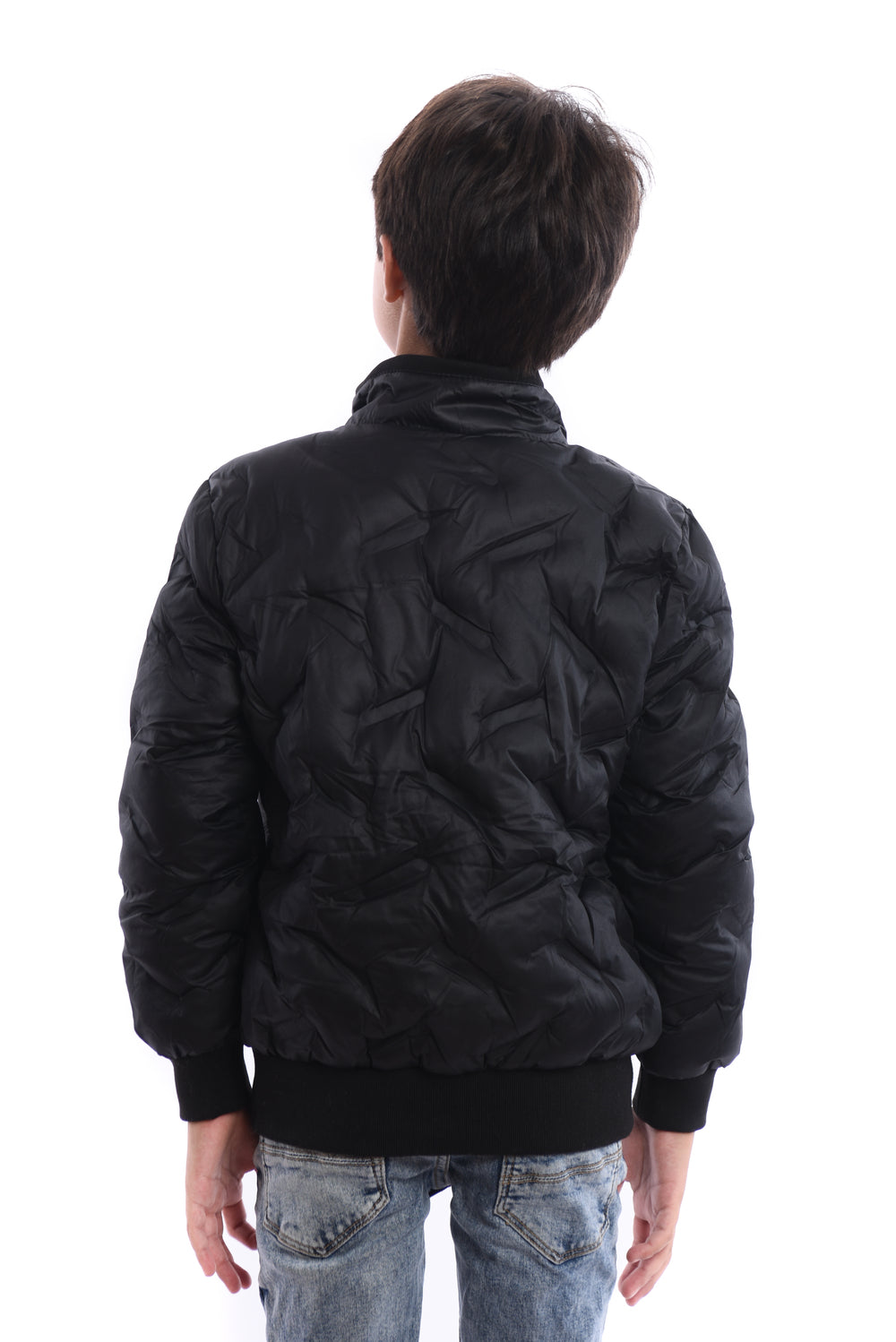 Boy's Full Zipper Casual Padded Waterproof Jacket With Side Pocket
