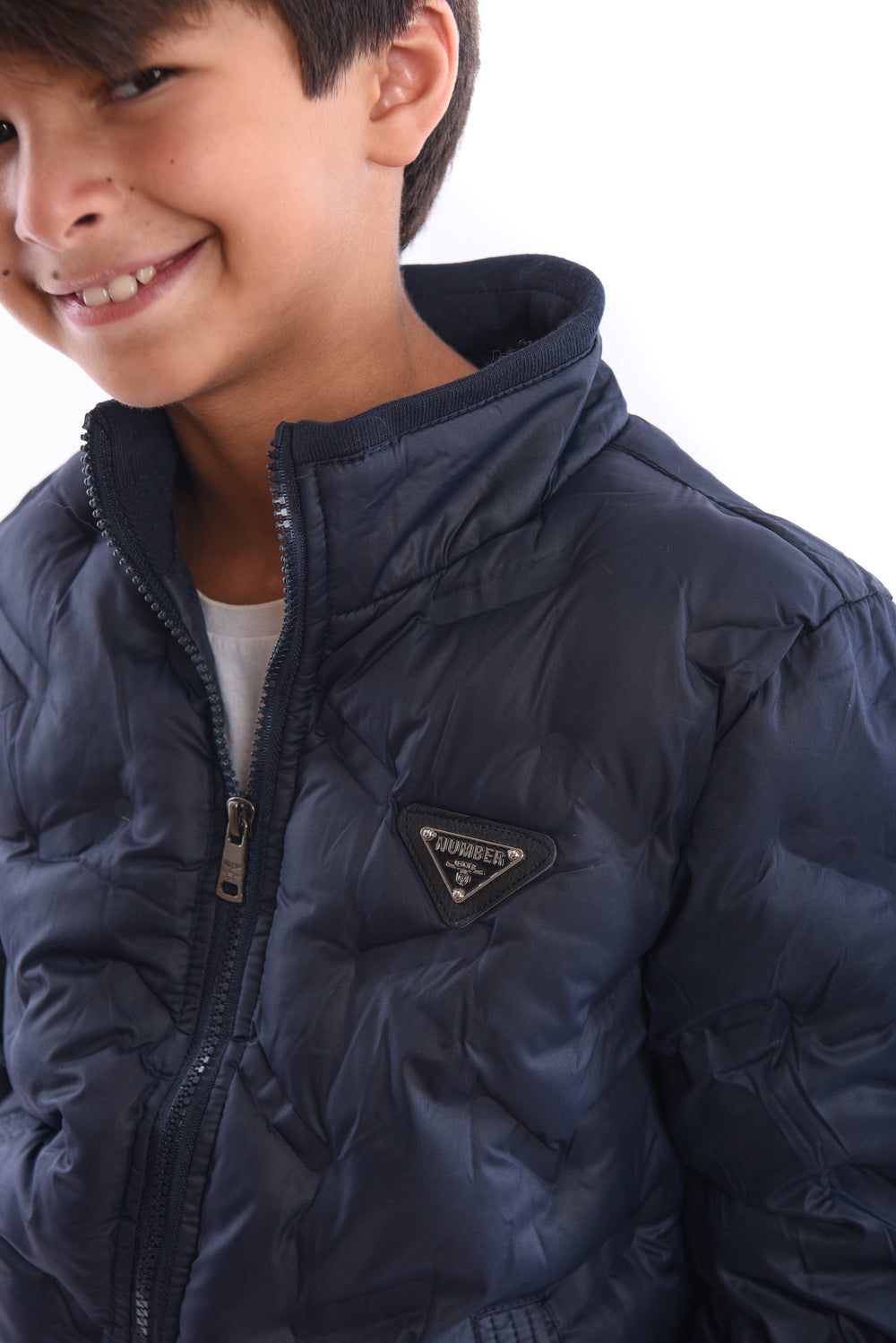 Boy's Full Zipper Casual Padded Waterproof Jacket With Side Pocket