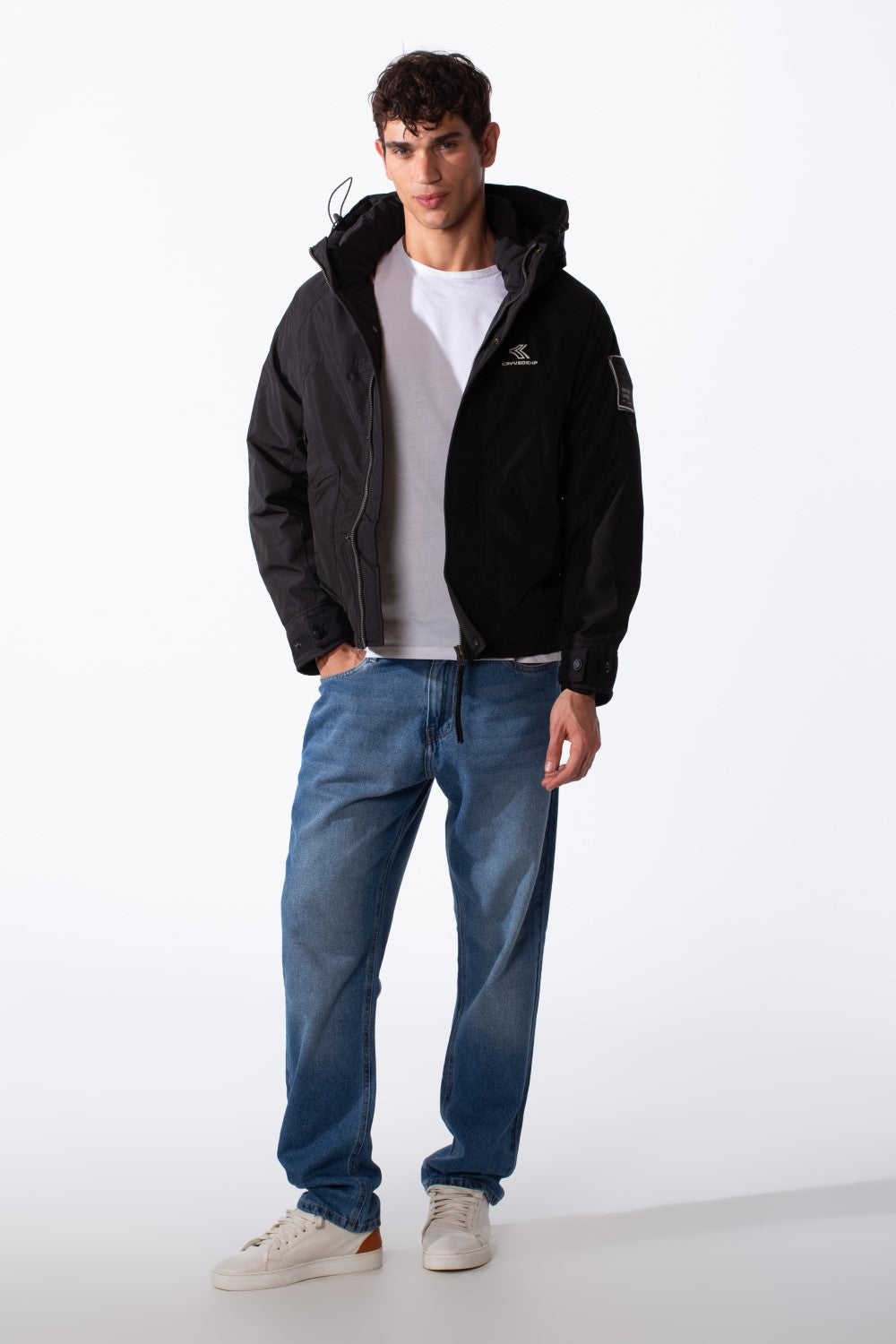 Men's Hooded Waterproof Tomato Jacket With Pockets