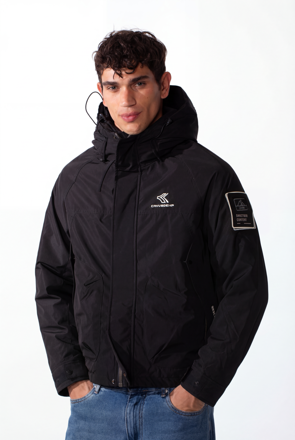 Men's Hooded Waterproof Tomato Jacket With Pockets