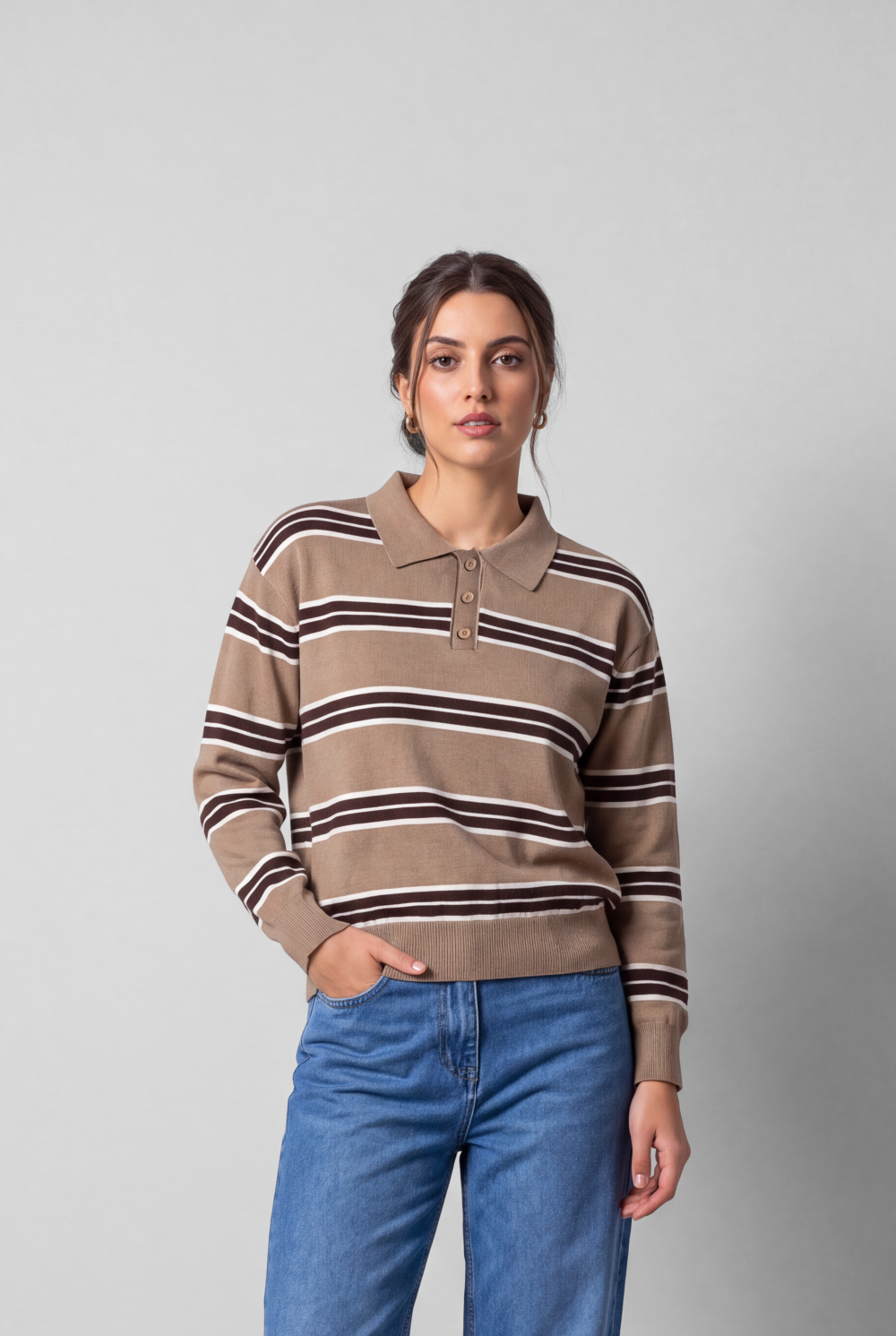 Women's Tomato Store Pullover Polo Collar Button Placket