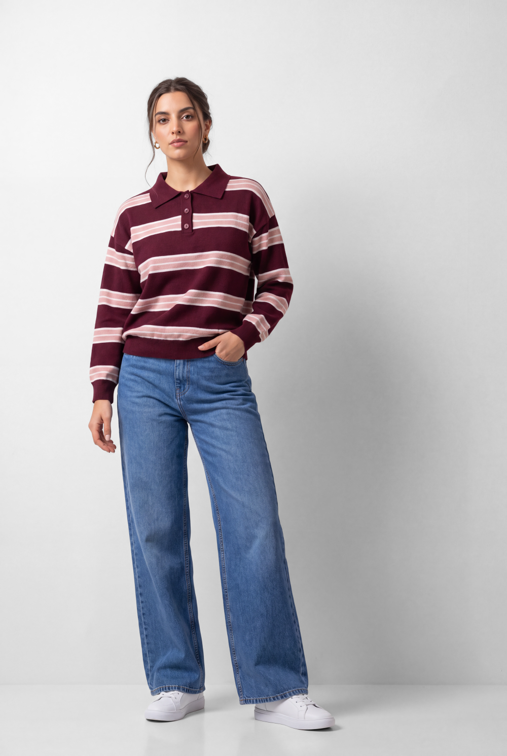 Women's Tomato Store Pullover Polo Collar Button Placket