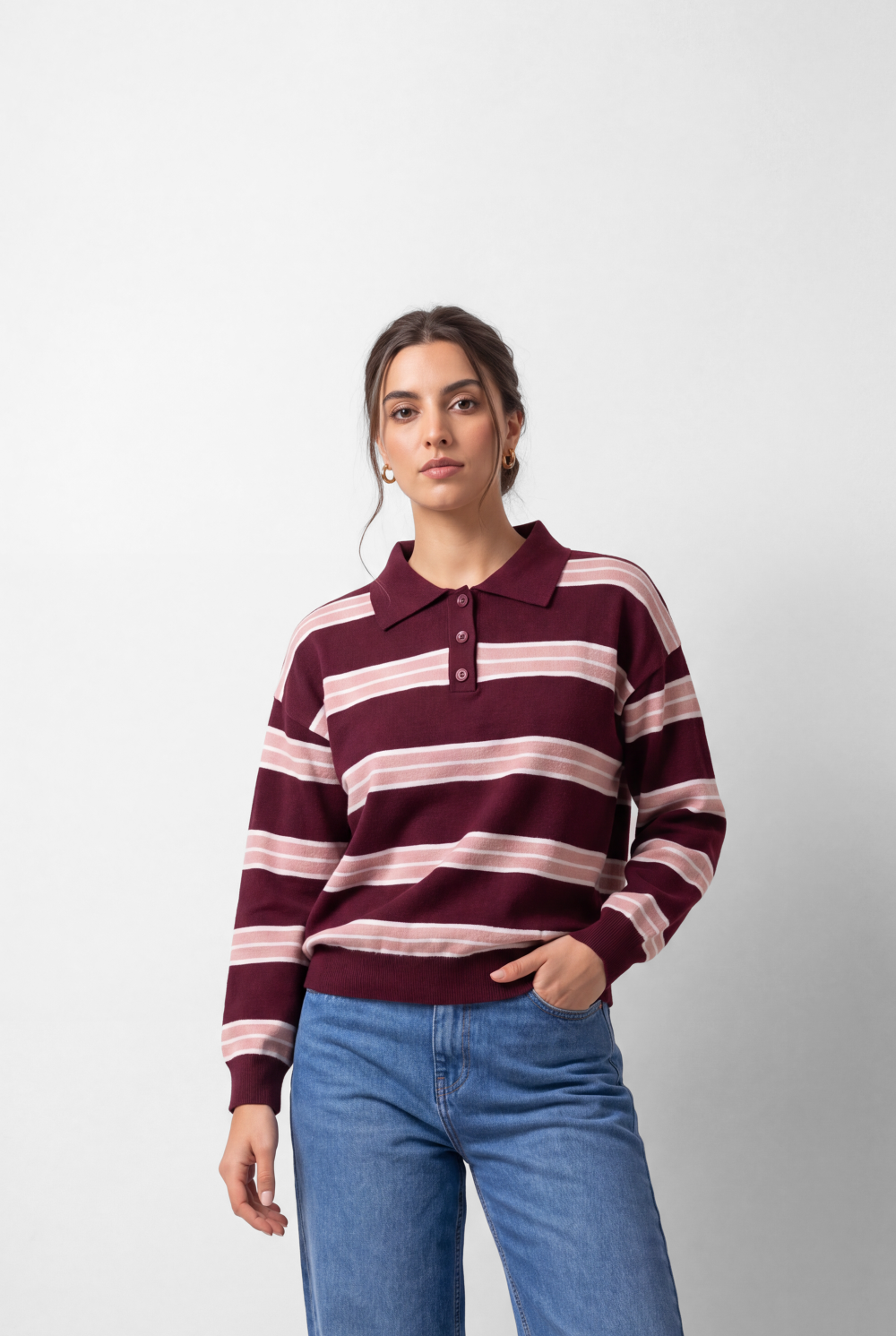 Women's Tomato Store Pullover Polo Collar Button Placket