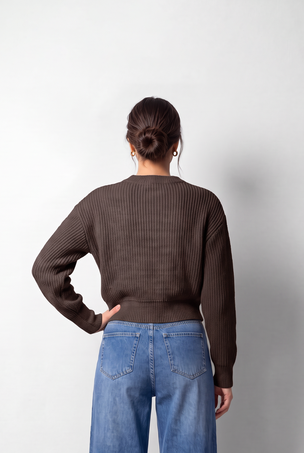 Women's Tomato Store Pullover V-Neck Button Front Ribbed Texture Drop Shoulder