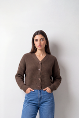 Women's Tomato Store Pullover V-Neck Button Front Ribbed Texture Drop Shoulder
