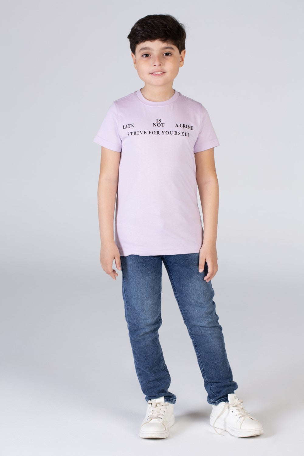 Boys Printed Round Neck Regular Fit T-shirt  With Short Sleeves