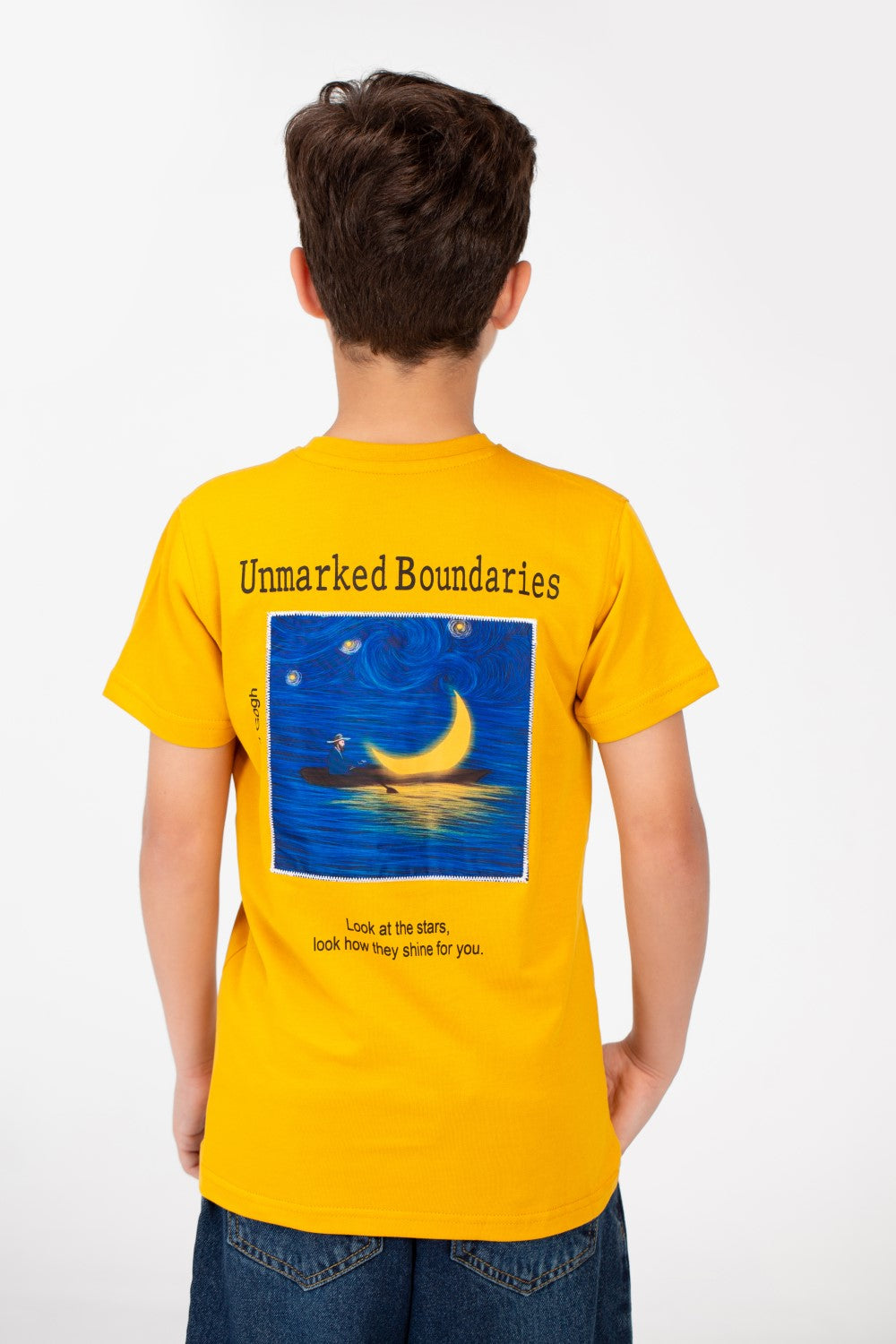 Boy's Graphic Print Crew Neck T-Shirt