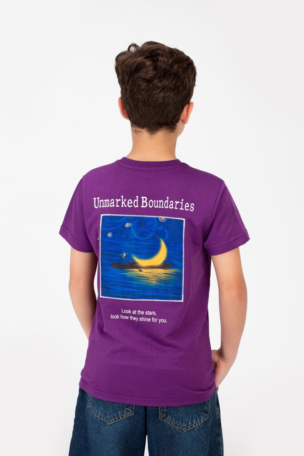 Boy's Graphic Print Crew Neck T-Shirt