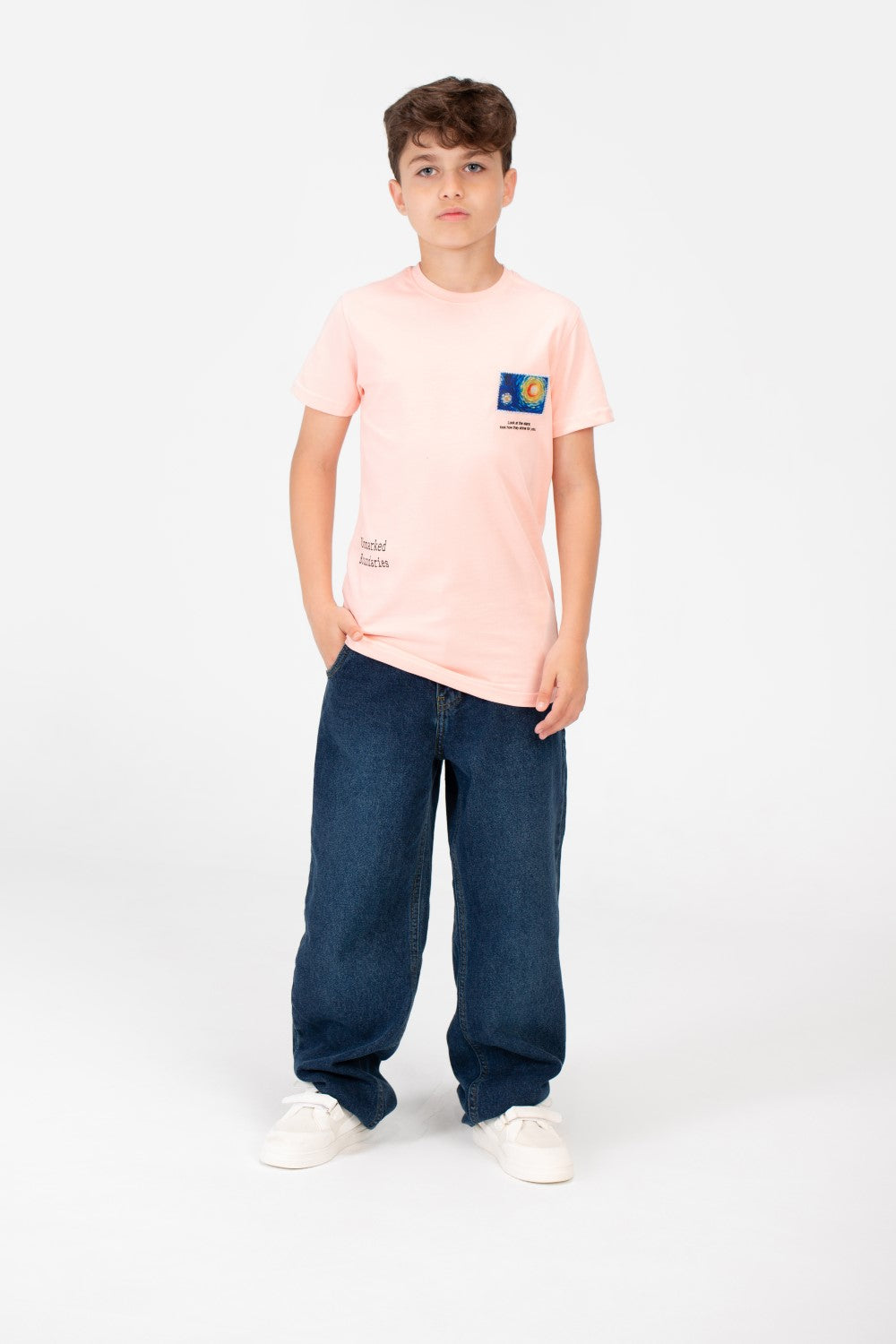 Boy's Graphic Print Crew Neck T-Shirt