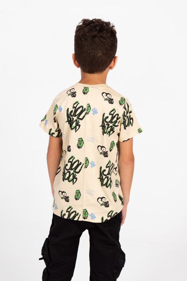 Boys Half Sleeve Oversize T-shirt With Front And Back Print