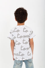 Boys' Half-Sleeve T-shirt With Tomato Printed  And A Comfortable Material