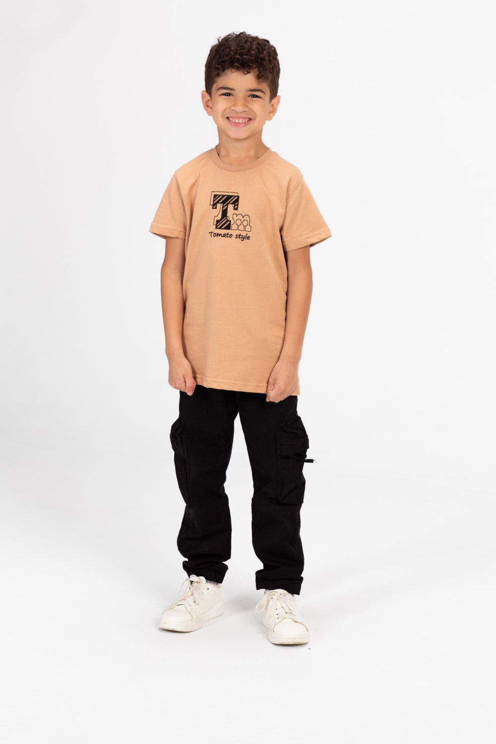 Boy's Tomato Style Print Half Sleeve T-shirt