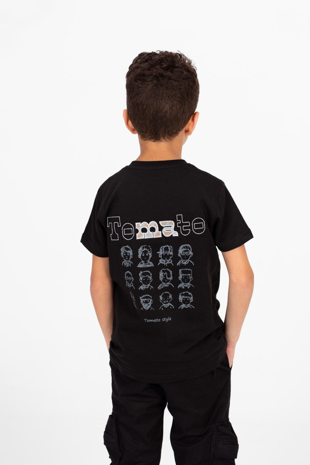 Boy's Tomato Style Print Half Sleeve T-shirt