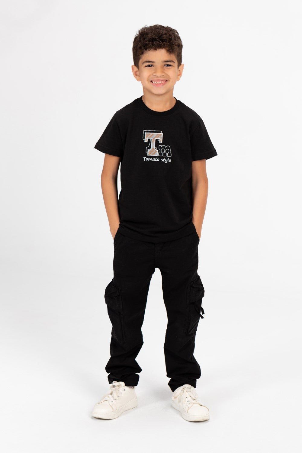 Boy's Tomato Style Print Half Sleeve T-shirt