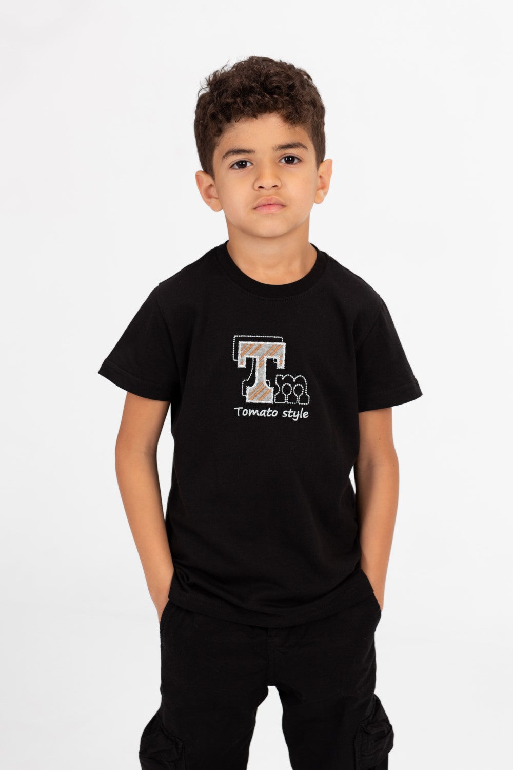 Boy's Tomato Style Print Half Sleeve T-shirt